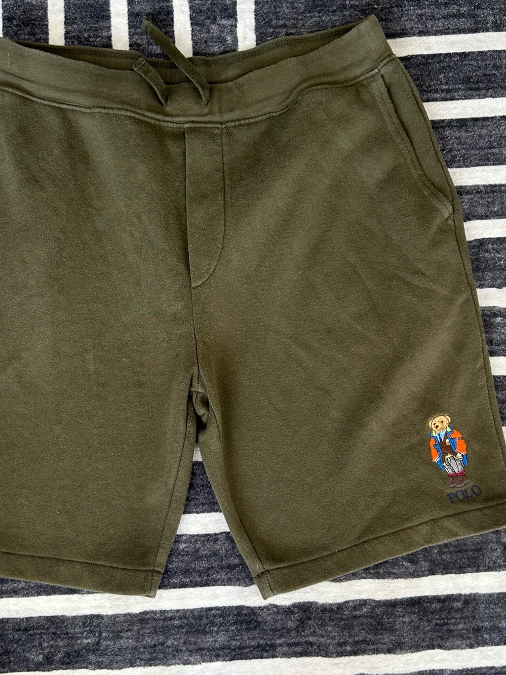 Polo Ralph Lauren Men’s Olive Green Fleece Shorts Embroidered Bear Sz M